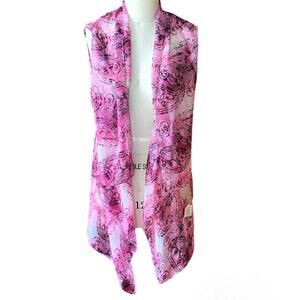 NWT ~ Pink Paisley Women's Convertible Chiffon Vest Shrug Cape Shawl by LAVELLO